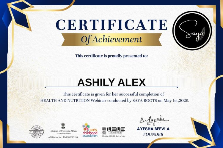 Health Nutrition Training Certificate