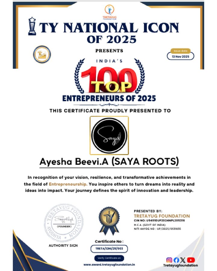 Saya Roots Entrepreneur Award