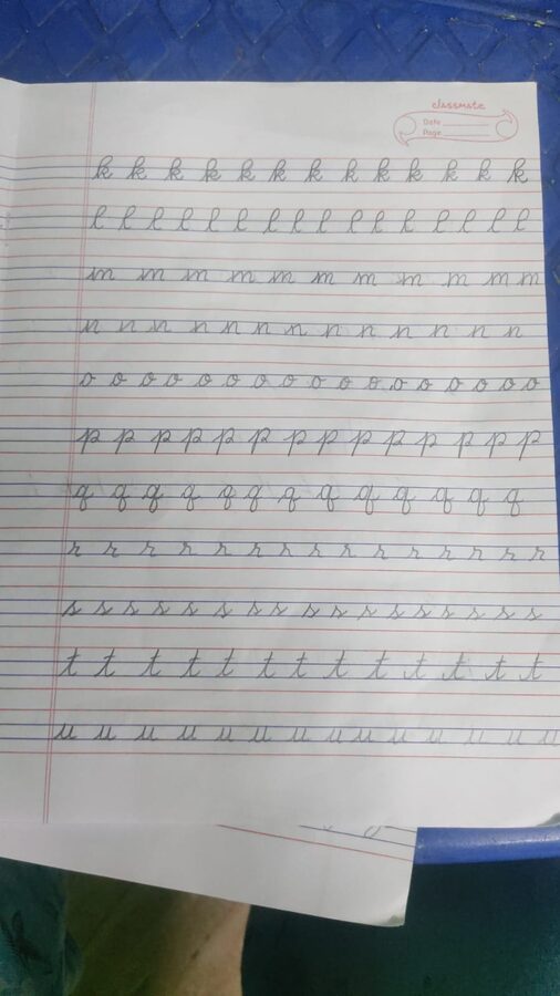 Cursive Writing Practice Page