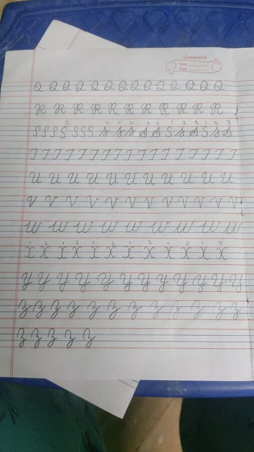 Handwriting Skill Practice Sheet
