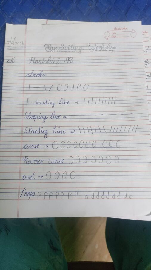 Student Handwriting Practice Sheet